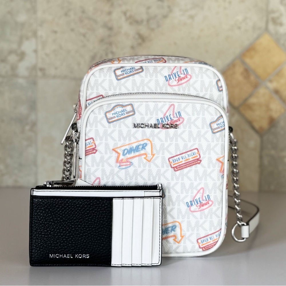 Michael Kors Jet Set Chain Crossbody Flight Bag + Wallet Set
